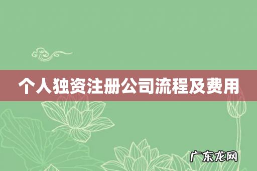 个人独资注册公司流程及费用