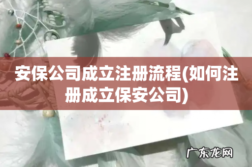 如何注册成立保安公司 安保公司成立注册流程