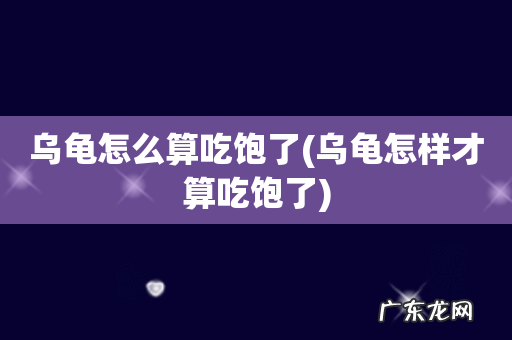 乌龟怎样才算吃饱了 乌龟怎么算吃饱了