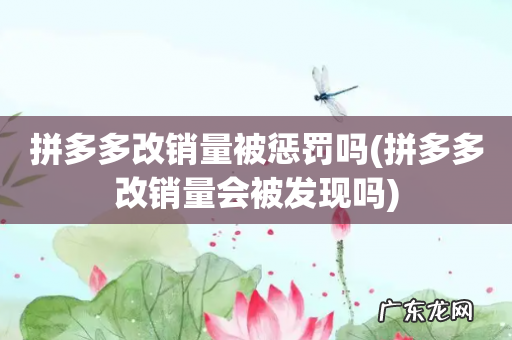 拼多多改销量会被发现吗 拼多多改销量被惩罚吗