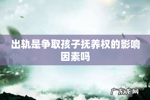 出轨是争取孩子抚养权的影响因素吗