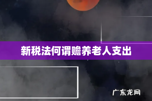 新税法何谓赡养老人支出