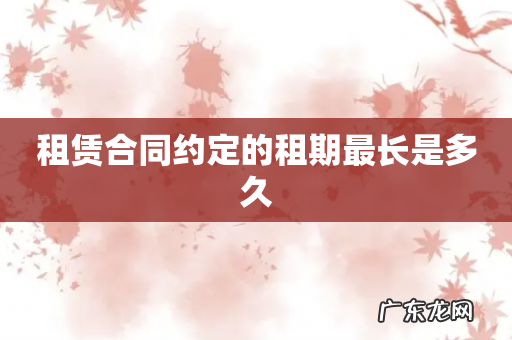 租赁合同约定的租期最长是多久