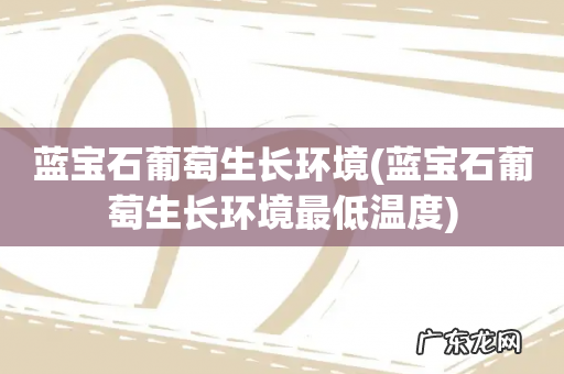 蓝宝石葡萄生长环境最低温度 蓝宝石葡萄生长环境