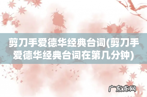 剪刀手爱德华经典台词在第几分钟 剪刀手爱德华经典台词