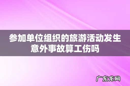 参加单位组织的旅游活动发生意外事故算工伤吗