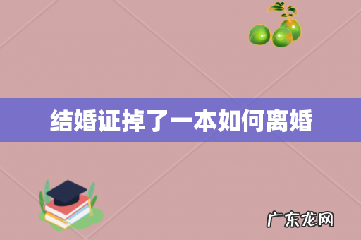 结婚证掉了一本如何离婚