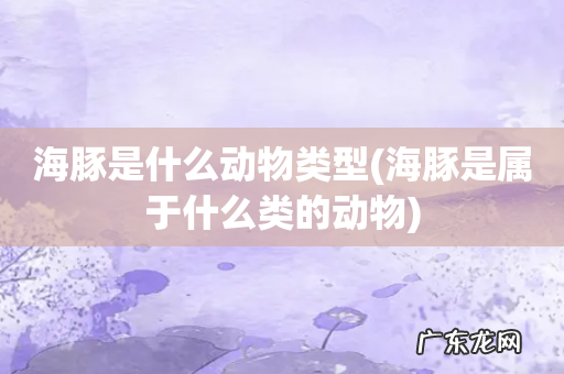 海豚是属于什么类的动物 海豚是什么动物类型