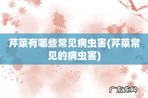 芹菜常见的病虫害 芹菜有哪些常见病虫害