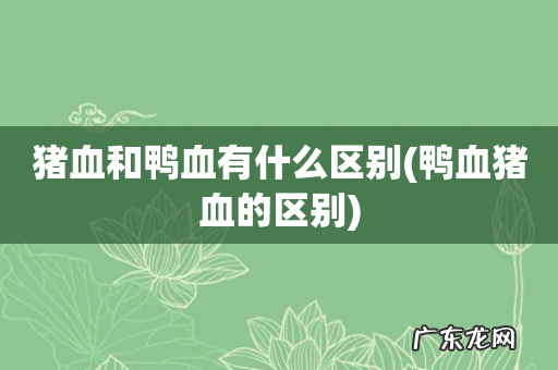 鸭血猪血的区别 猪血和鸭血有什么区别