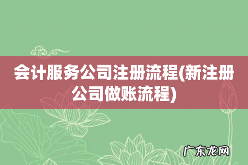 新注册公司做账流程 会计服务公司注册流程