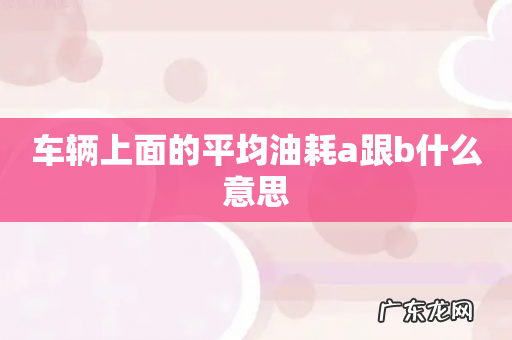 车辆上面的平均油耗a跟b什么意思