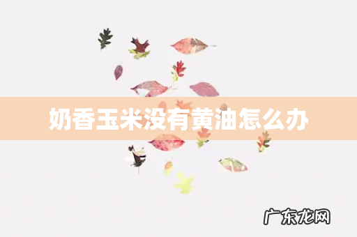 奶香玉米没有黄油怎么办