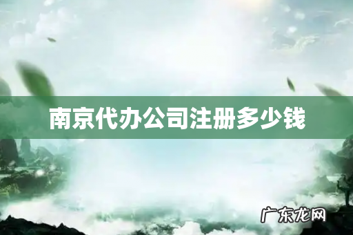 南京代办公司注册多少钱