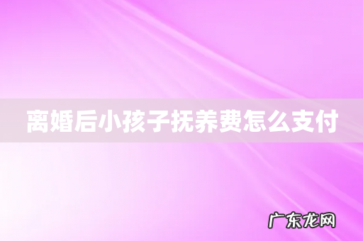 离婚后小孩子抚养费怎么支付