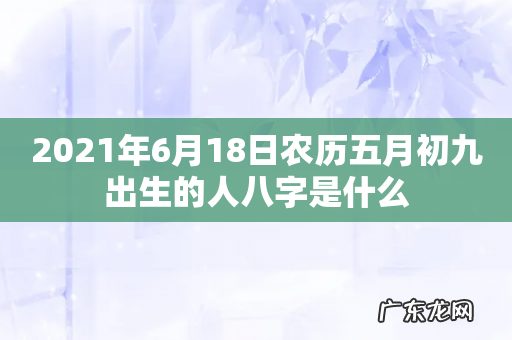 2021年6月18日农历五月初九出生的人八字是什么