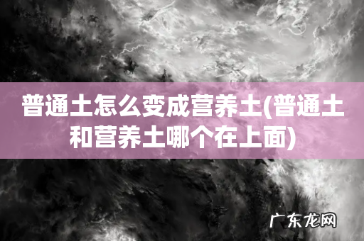 普通土和营养土哪个在上面 普通土怎么变成营养土