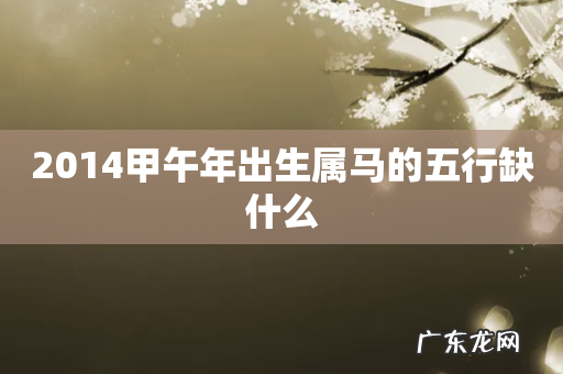 2014甲午年出生属马的五行缺什么