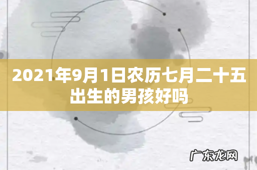 2021年9月1日农历七月二十五出生的男孩好吗