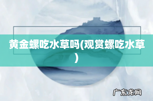 观赏螺吃水草 黄金螺吃水草吗