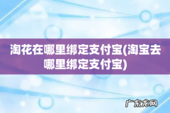 淘宝去哪里绑定支付宝 淘花在哪里绑定支付宝