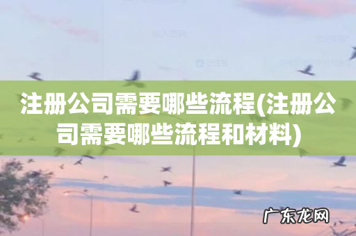 注册公司需要哪些流程和材料 注册公司需要哪些流程