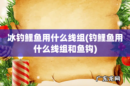 钓鲤鱼用什么线组和鱼钩 冰钓鲤鱼用什么线组