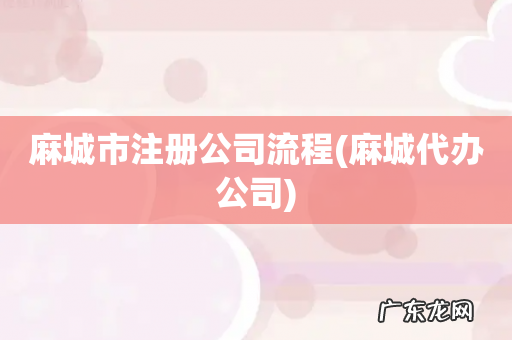 麻城代办公司 麻城市注册公司流程