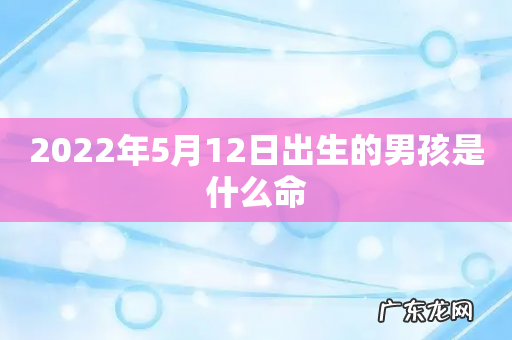 2022年5月12日出生的男孩是什么命
