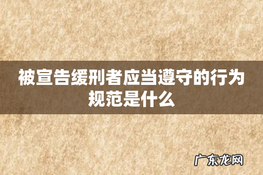 被宣告缓刑者应当遵守的行为规范是什么