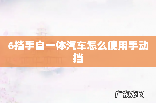 6挡手自一体汽车怎么使用手动挡