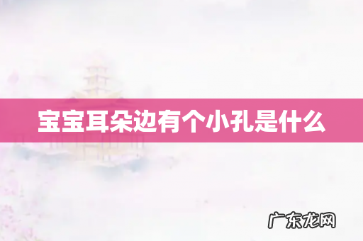 宝宝耳朵边有个小孔是什么