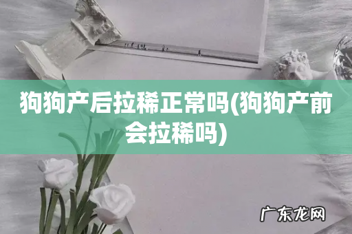 狗狗产前会拉稀吗 狗狗产后拉稀正常吗