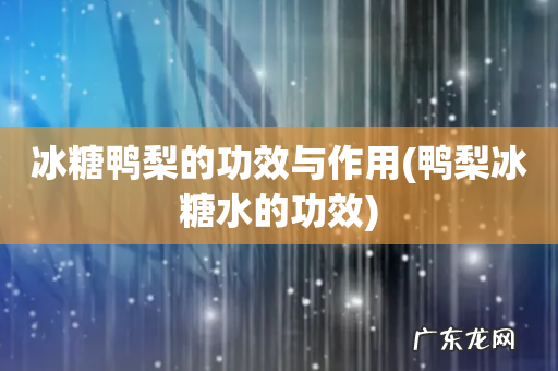鸭梨冰糖水的功效 冰糖鸭梨的功效与作用