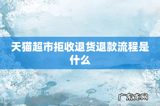 天猫超市拒收退货退款流程是什么