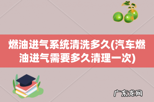 汽车燃油进气需要多久清理一次 燃油进气系统清洗多久