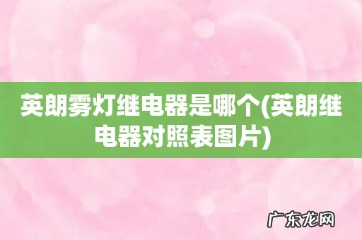 英朗继电器对照表图片 英朗雾灯继电器是哪个