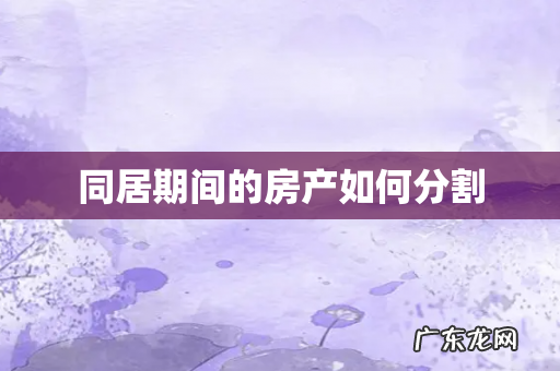 同居期间的房产如何分割