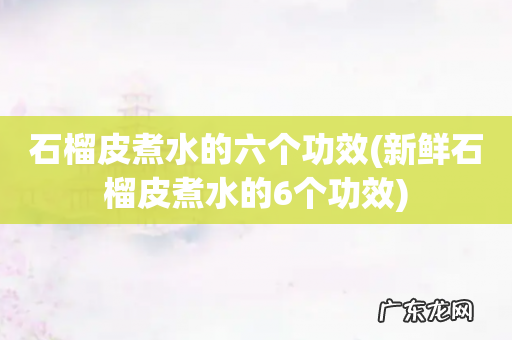 新鲜石榴皮煮水的6个功效 石榴皮煮水的六个功效