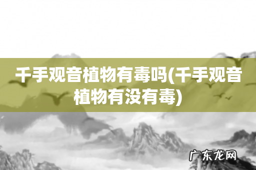 千手观音植物有没有毒 千手观音植物有毒吗