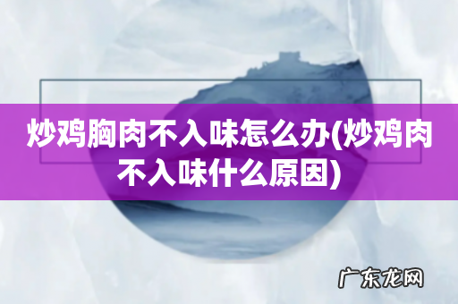 炒鸡肉不入味什么原因 炒鸡胸肉不入味怎么办