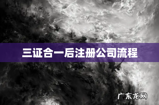 三证合一后注册公司流程