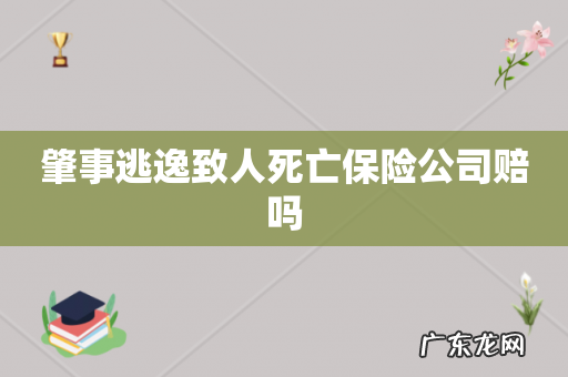肇事逃逸致人死亡保险公司赔吗