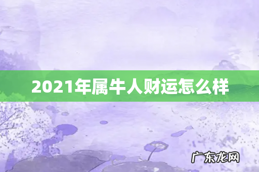 2021年属牛人财运怎么样