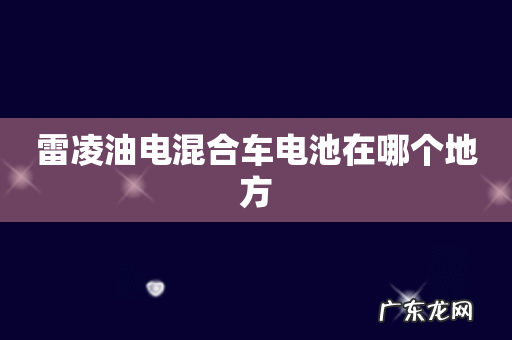 雷凌油电混合车电池在哪个地方