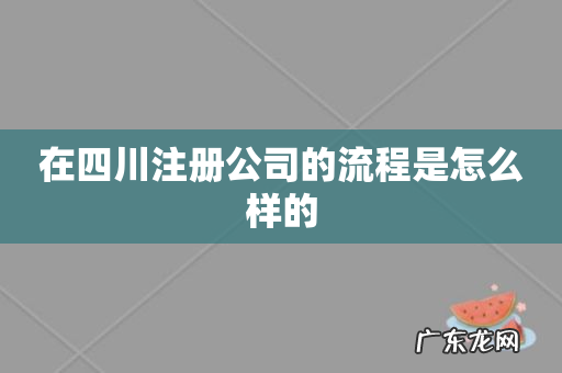 在四川注册公司的流程是怎么样的
