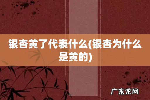 银杏为什么是黄的 银杏黄了代表什么