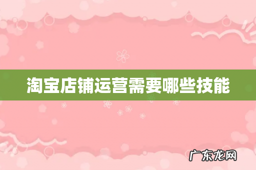淘宝店铺运营需要哪些技能
