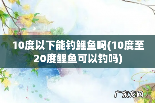 10度至20度鲤鱼可以钓吗 10度以下能钓鲤鱼吗