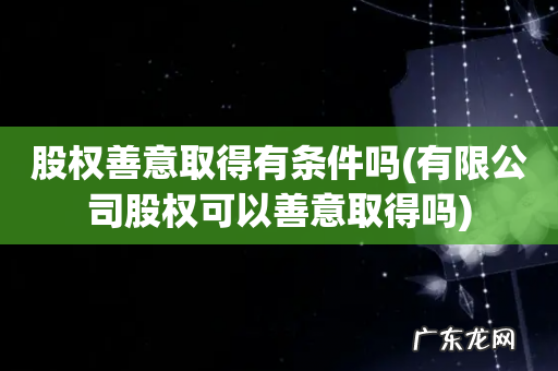 有限公司股权可以善意取得吗 股权善意取得有条件吗